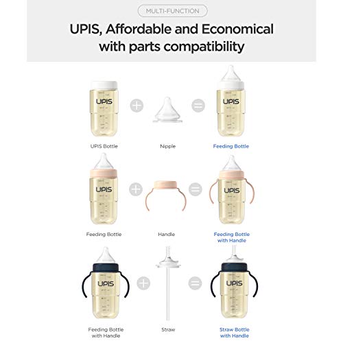 Размер UPIS 2 Count L [6 месеца +] силиконов биберон (съвместим само с бутилка за хранене UPIS Baby) - отдушник срещу