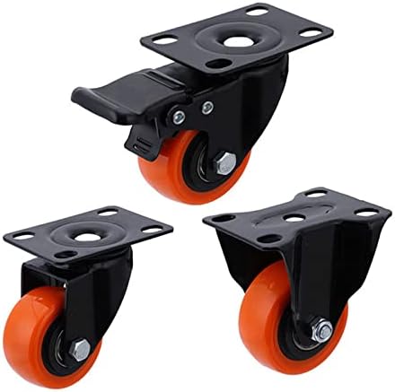 4ШТ 2-инчов въртящи джанти Тежки индустриални ролки 300 кг Orange полиуретанова количка Мебелен валяк (Цвят: Тип 5)