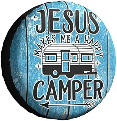 Исус ме Прави Кемпером Забавен Калъф за гуми, Резервна гума, Водоустойчив на Ремаркето на АВТОБУСА Suv Камион Camper Аксесоари