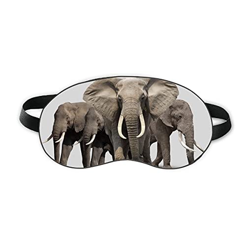 Група Слонове Носа Зъби Сън Щит За Очите Мека Нощна Превръзка На Очите На Сивата Чанта За Носене