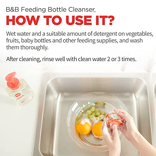 Почистващо средство за шишета за хранене B & B Пузырькового тип - Течен сапун за миене на съдове, Течни сапуни за миене на съдове