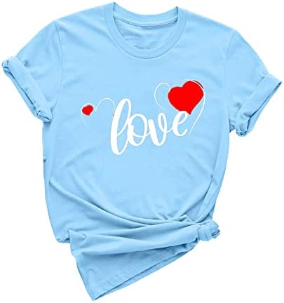 Блуза, Риза за Жени Лято Есен С Къс Ръкав 2023 Облекло Модерен Памучен Тениска с Кръгло Деколте и Графичен Модел