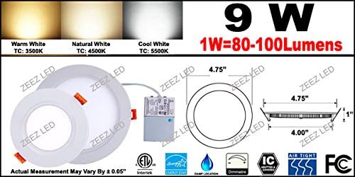 ZEEZ Lighting - 9 W (OD 4,75 / ID 4) Студено бял led вградена лента с крушка, тънък лампа с разпределителната
