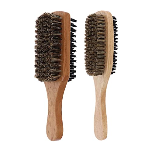 Двустранен Мъжки Четка за коса 2 Размери С Дървена дръжка