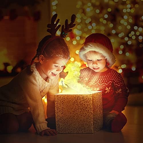 Подарък под формата на Еднорог, нощна светлина под формата на еднорог за деца, 3D Лампа, 7 Цвята, променящите се