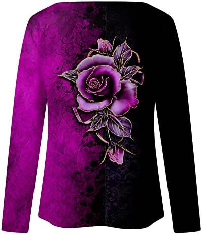 Дрехи с Дълъг Ръкав 2023, Модни Памучен Блуза с Кръгло Деколте и Графичен Дизайн на Тениска за Жени, Лятна Есенна