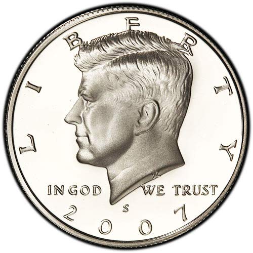 Монетен двор на САЩ, 2007 г., с плакированным покритие Kennedy Half Dollar Choice Без лечение