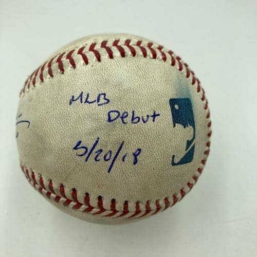 Дебют на Хуан Сото в MLB от 20 май 2018 г., Бейзболни топки с автограф, използвани в играта MLB & JSA COA MINT 9 - MLB