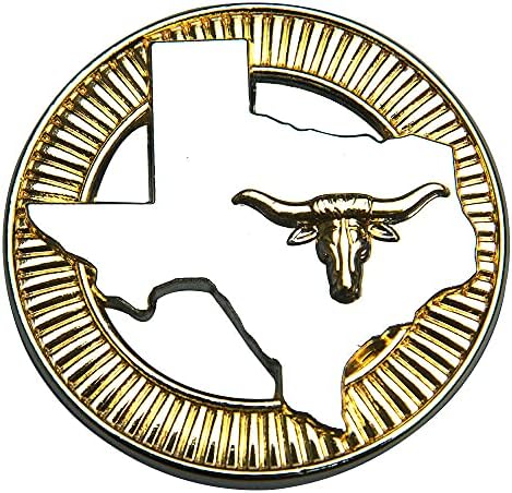 8 Бр. Кончо с винтова облегалка C-TY08 1,5 инча с кръгла седло Texas Longhorn Gold