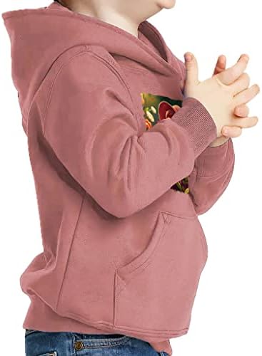 Пуловер с Цветен Модел за деца, Hoody с качулка - Ярък Hoody от Порести Руно - Скъпа Hoody за деца