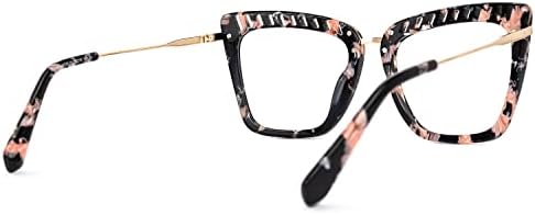 Zeelool Шик TR90 Извънгабаритни Очила Котешко око на Резбовани Рамки с безрецептурными Прозрачни лещи за