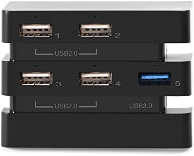 Mxzzand Високоскоростен USB Преносим 5-Портов Сплитер-Удължител за PS4 Адаптер Контролер-Концентратор за Разширяване