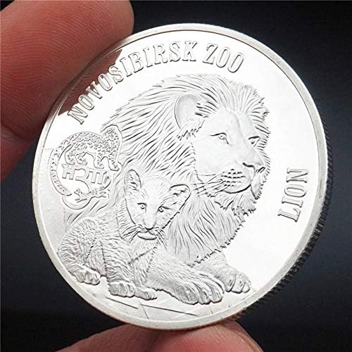 Африканско Животно Лъв Възпоменателна Монета, Покрита Със Сребърна Монета Медальон Львенок Монета Сребърно Покритие Монета