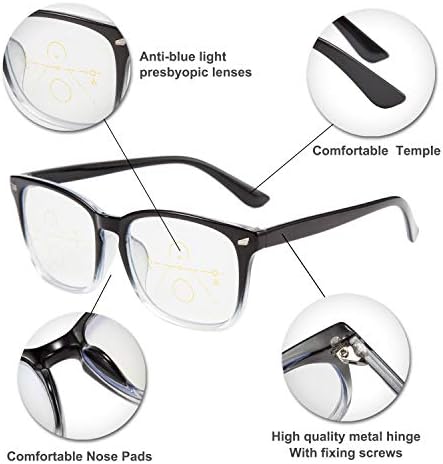Karsaer Прогресивно Многофокусные Очила за Четене, Блокиране на Синята Светлина, за Жени, Мъже, Безлинейные