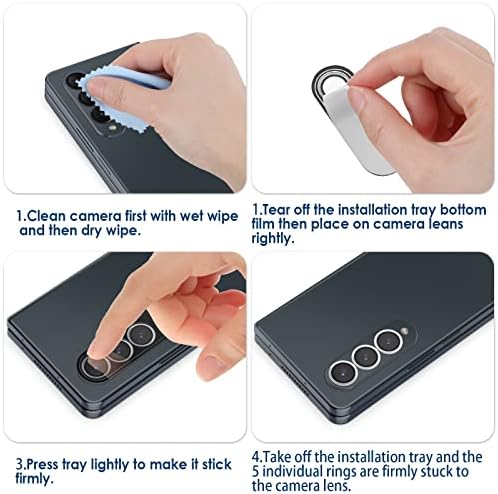Simpeak [3 бр.] * 2 опаковки за Индивидуална защита на обектива на фотоапарата, съвместим с Samsung Galaxy Z Fold