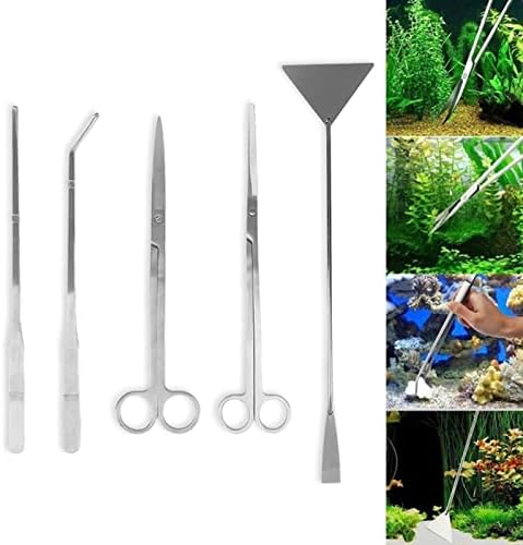 ENTHUSRI Инструменти за Аквариум Ножици От Неръждаема Стомана Инструменти За Аквариумни Растения Пинсети Ножица Рамо