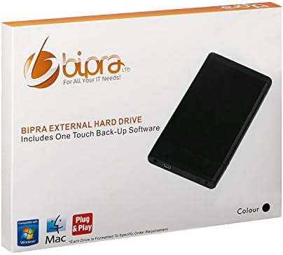 Външен твърд диск BIPRA 80Gb 2,5 Инча Лаптоп USB 2.0 Inc. Софтуер за архивиране с едно докосване - Черен
