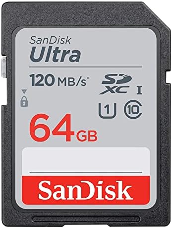 Карта памет SanDisk Ultra SDXC 64 GB за фотоапарат Panasonic Lumix Работи с DC-S1, DC-G9, DC-GX9, DMC-G85, DMC-G80 (SDSDUN4-064G-GN6IN)