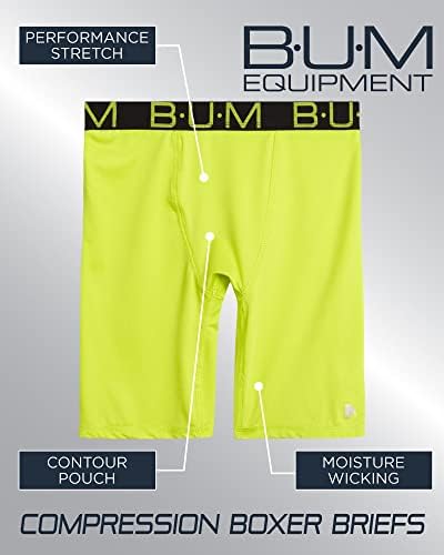 Бельо за момчета B. U. M. Equipment – 4 опаковки Спортни Компрессионных боксьори с дълги штанинами (Размер: 8-18)