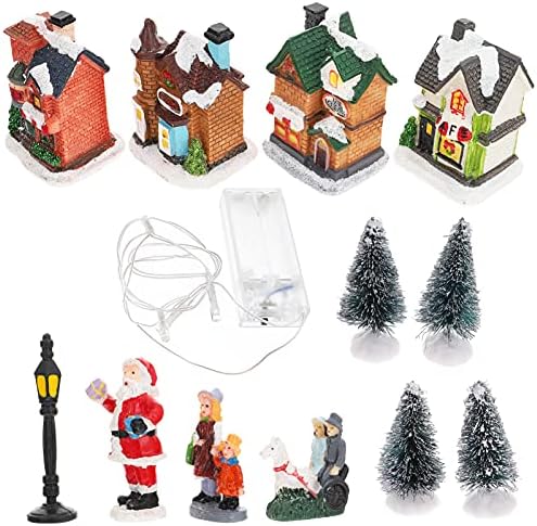 Veemoon 2 Комплекта Led батерии за хора с Коледен Пейзаж, Сгради, Празнични Орнаменти, Сетчатыми Декорации, Управляеми