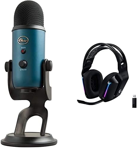 USB-микрофон Blue Yeti за PC, Mac, игри, запис, стрийминг и подкастинг + Безжична детска слушалки Lightspeed G733
