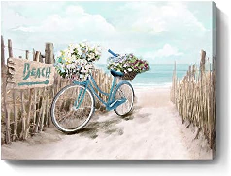 Плажна Платно Стенно Изкуство за Баня Океанските Картини Приморски под Наем Печат върху Платно, С морска гледка Картина