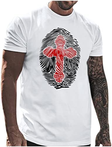 XXBR Мъжки солдатские тениски с къс ръкав, Летни тениски с отпечатъци от пръсти, Тениска с принтом Вярата на
