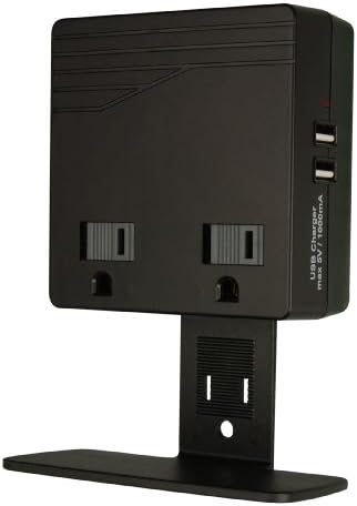 Устройство за защита от пренапрежение Woods 041050 USB Charger Combo 2 контакта, Черно, 450 Джоулей защита