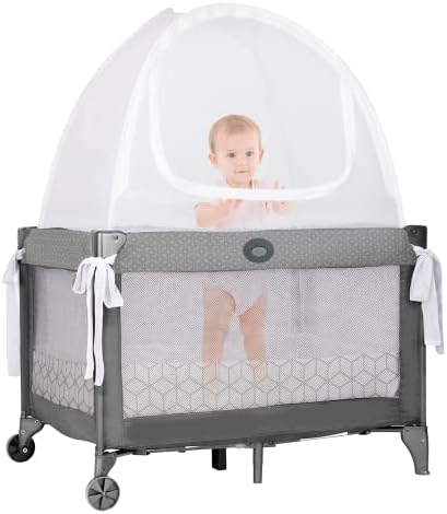 Палатка за яслите Pack 'N Play от Pro Baby Safety: Мини-калъф за яслите премиум клас- Прозрачна, mosquito net - Стилна