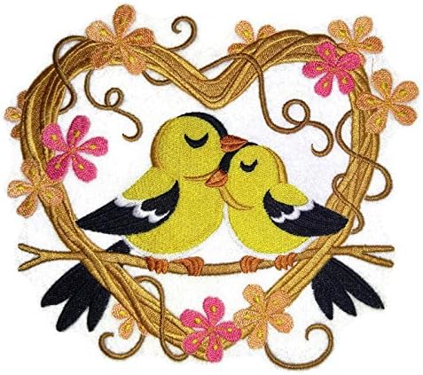 Природа, Изтъкана от Нишки, Любовно гнездо невероятни птици [Goldfinch Love Nest] [Индивидуално и уникално], Вышитое желязо