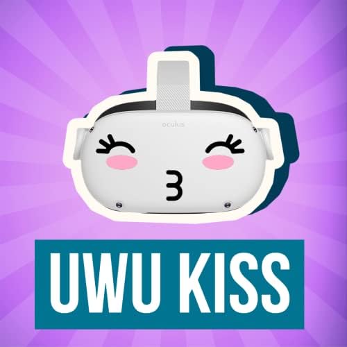 UwU Kiss Face - Oculus Quest 2 - Стикери - Черно и розово