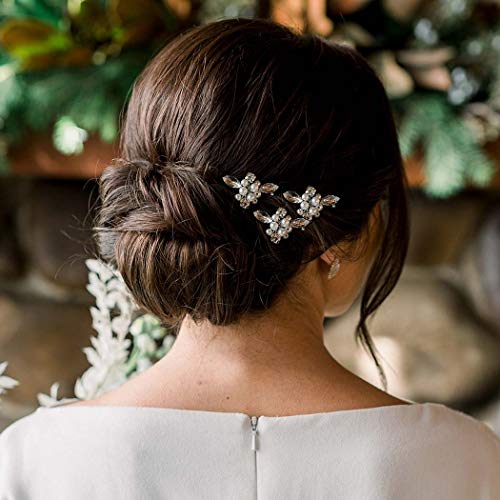 Сватбени фиби за коса Whistle Crystal Bride, сребърни перли шапки за младоженци, аксесоари за коса, за жени или момичета (опаковка