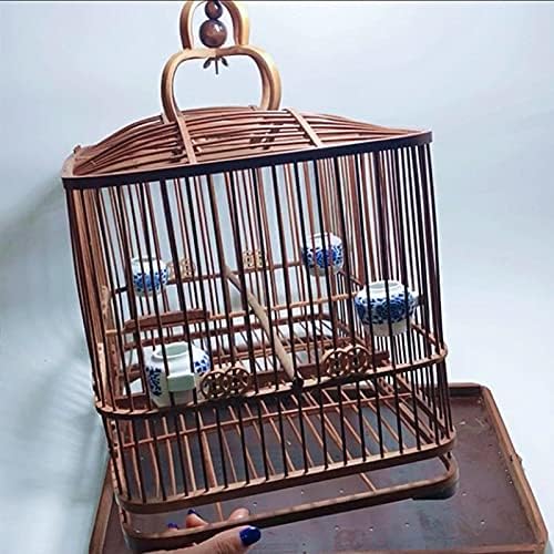XIAOHESHOP Комплект за полета на птиците от Клетка за птици Нова бамбук клетка е изработена от нефритовой птици соя и