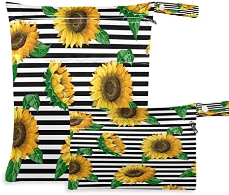 xigua Sunflower Водоустойчив Влажна чанта за Филтър на Пелени, да Пере Многократно Мокри и Сухи Чанти с 2 Джоба
