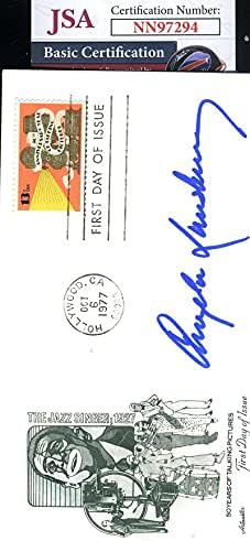 Анджела Лансбъри , главен изпълнителен директор на JSA , Подписана през 1977 г., с Автограф FDC Cache