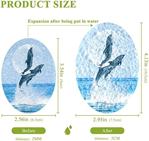 ALAZA Dolphin, Подскачащи по вода, Натурални Гъби, Кухненски Целлюлозная Гъба за миене на съдове, Санитарен