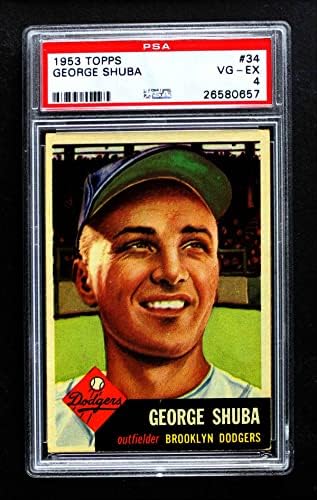 1953 Topps 34 Джордж Палто, Бруклин Доджърс (Бейзбол карта) PSA PSA 4.00 Доджърс