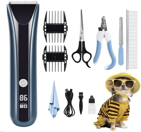 VERREO Dog Razor комплект от козметични ножици за домашни любимци, Малошумная Акумулаторна Безжична Електрическа