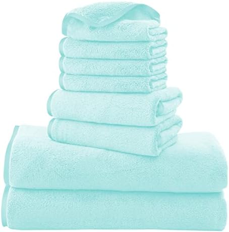 Комплект кърпи Cosy Family от микрофибър от 8 теми, 2 Хавлиени кърпи за баня, 2 Кърпи за ръце и 4 Кърпички за пране, Ултра