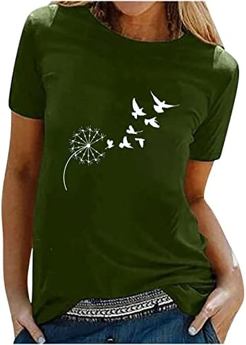 Момичета-Тийнейджърки, Мъжете Птица Глухарче Цветни Графики Тениски, Блузи, Тениски С Къс Ръкав Лято Есен Тениски