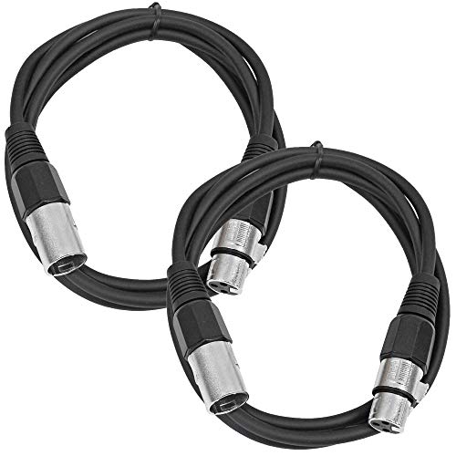 Сеизмичен аудиосигнал - SAXLX-6 -2 комплект 6-инчов свързващи кабели XLR за мъже и XLR за жени - Балансиран 6 фута свързващ