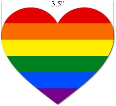 Етикети LGBTQ Rainbow Сърце Pride - Комплект винилови стикери Pride 3,5 , аксесоари ЛГБТК за автомобили, преносими компютри,