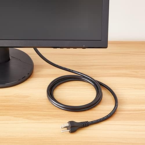 На захранващия кабел за подмяна на монитора на компютъра и на телевизора Basics - 6 фута висок, черен