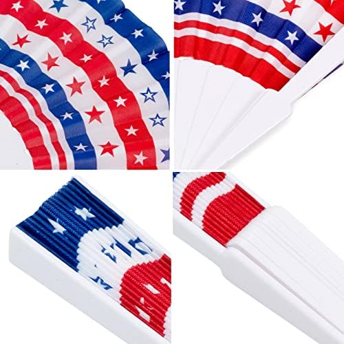 Конфеттивильные на Вентилатора с американския Флаг, 12 Опаковки Ветрила на 4 юли, Сгъваеми Вентилатора с