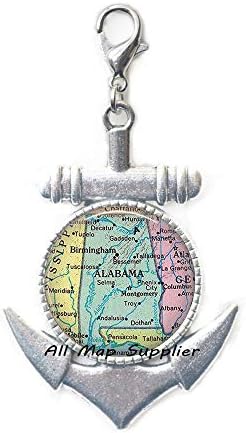 AllMapsupplier Мода Котва с цип, Карта на Алабама Закопчалката-омар, Карта на Алабама Котва с цип, Карта на