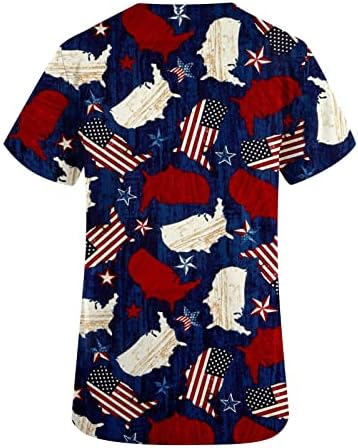 Дамски блузи на Ден на Независимостта с Къс ръкав и V-образно деколте, Празнична Тениска с Принтом Хартата, Тениски, Ежедневни