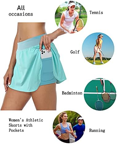 Дамски спортни Поли за голф и тенис Hibelle, 2 слой, С джобове, бързо съхнещи