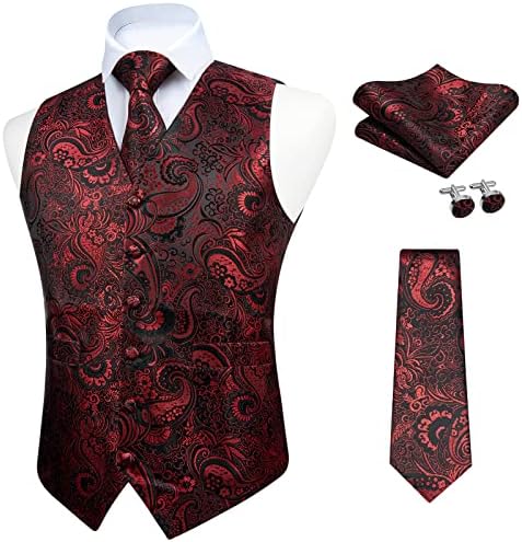 Мъжки костюм FAIMO, Жилетка, Вратовръзка и Набор от Квадратни копчета за ръкавели за мъже, Бизнес Вечерна Рокля, Жилетка за