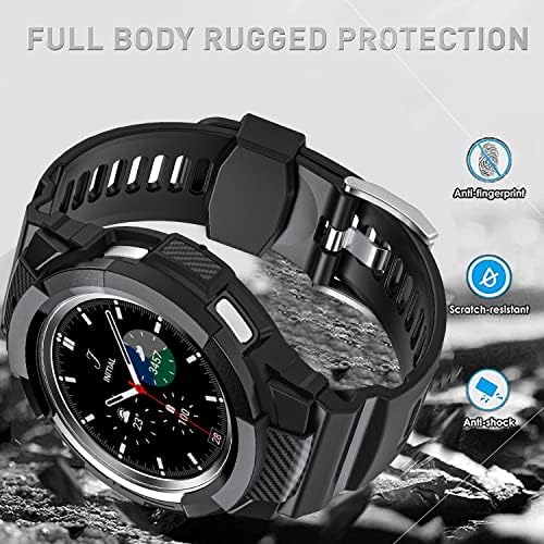 Здрав калъф-каишка за Samsung Galaxy Watch 4 Classic 42 мм/46 м с аксесоари за броня, Мъжки, Дамски Спортни Защитни