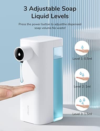 Автоматично дозиране система сапун JISULIFE, Безконтактно 3 Нива, Електрически Захранващи сапун, работещи на Батерии,